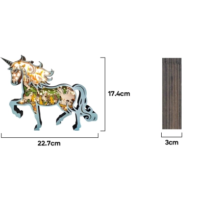 Lampe licorne en bois - USB