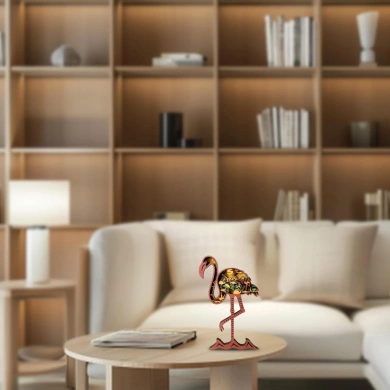 Lampe flamant rose en bois - USB