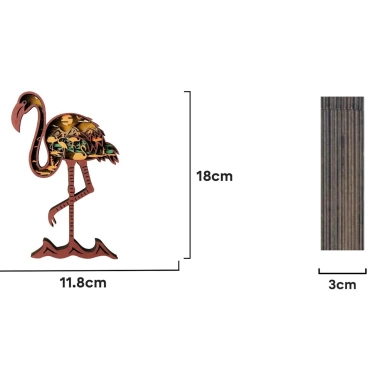 Lampe flamant rose en bois - USB