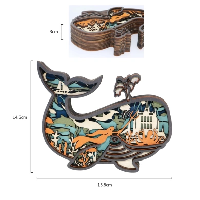 Lampe baleine en bois - USB
