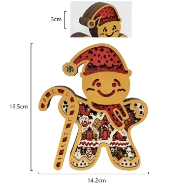 Lampe bonhomme de pain d'épice en bois - USB
