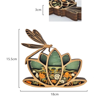 Lampe libellule en bois - USB