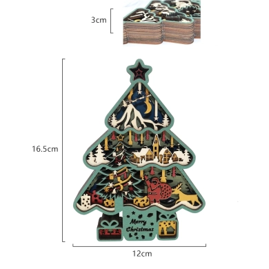 Lampe sapin de noël en bois - USB