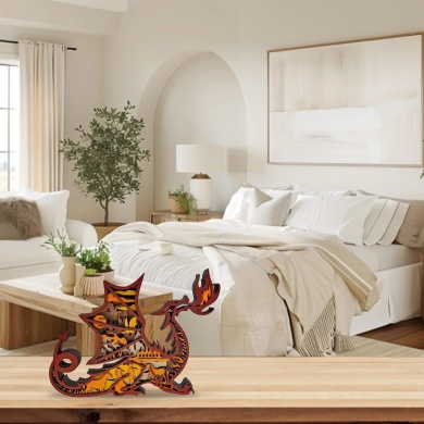 Lampe dragon en bois - USB