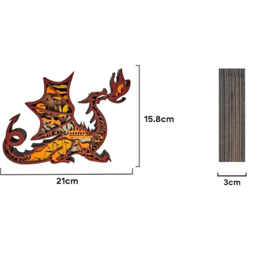 Lampe dragon en bois - USB