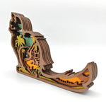 Sculpture chat en bois