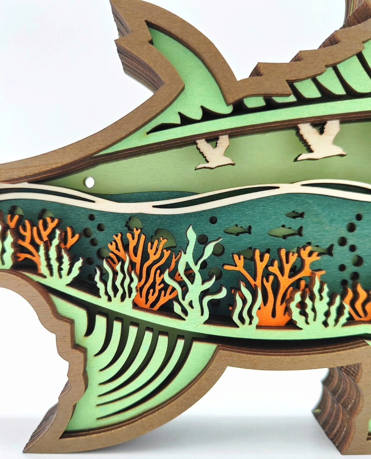 Sculpture poisson en bois