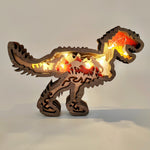 Sculpture dinosaure petit T-rex en bois