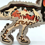 Sculpture dinosaure petit T-rex en bois