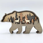 Sculpture ours des montagnes en bois