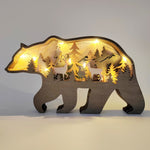 Sculpture ours des montagnes en bois