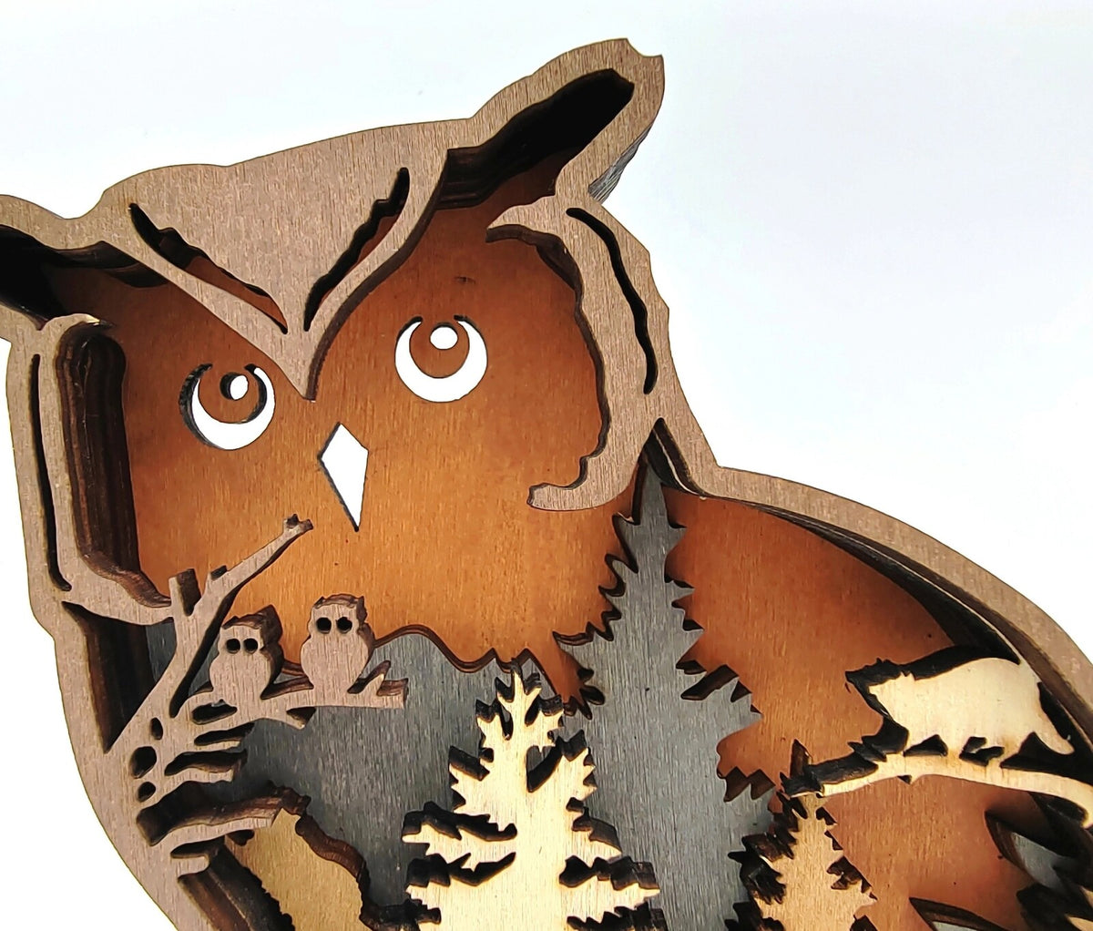 Sculpture hibou en bois