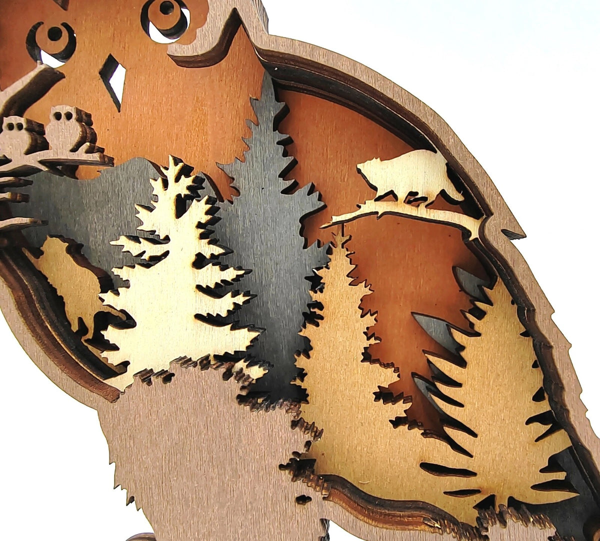 Sculpture hibou en bois