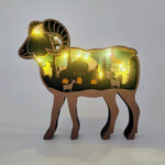 Sculpture bouc en bois