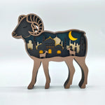 Sculpture bouc en bois