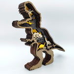 Sculpture T-rex en bois