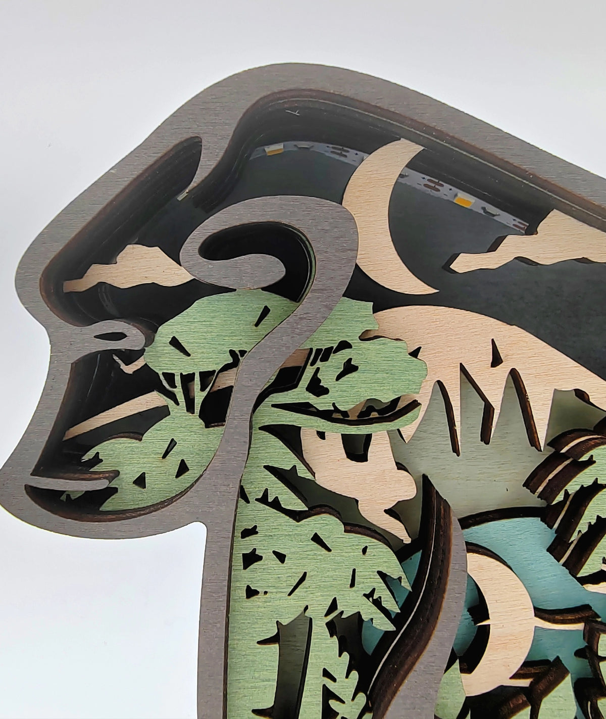 Lampe singe en bois - USB