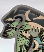 Lampe singe en bois - USB