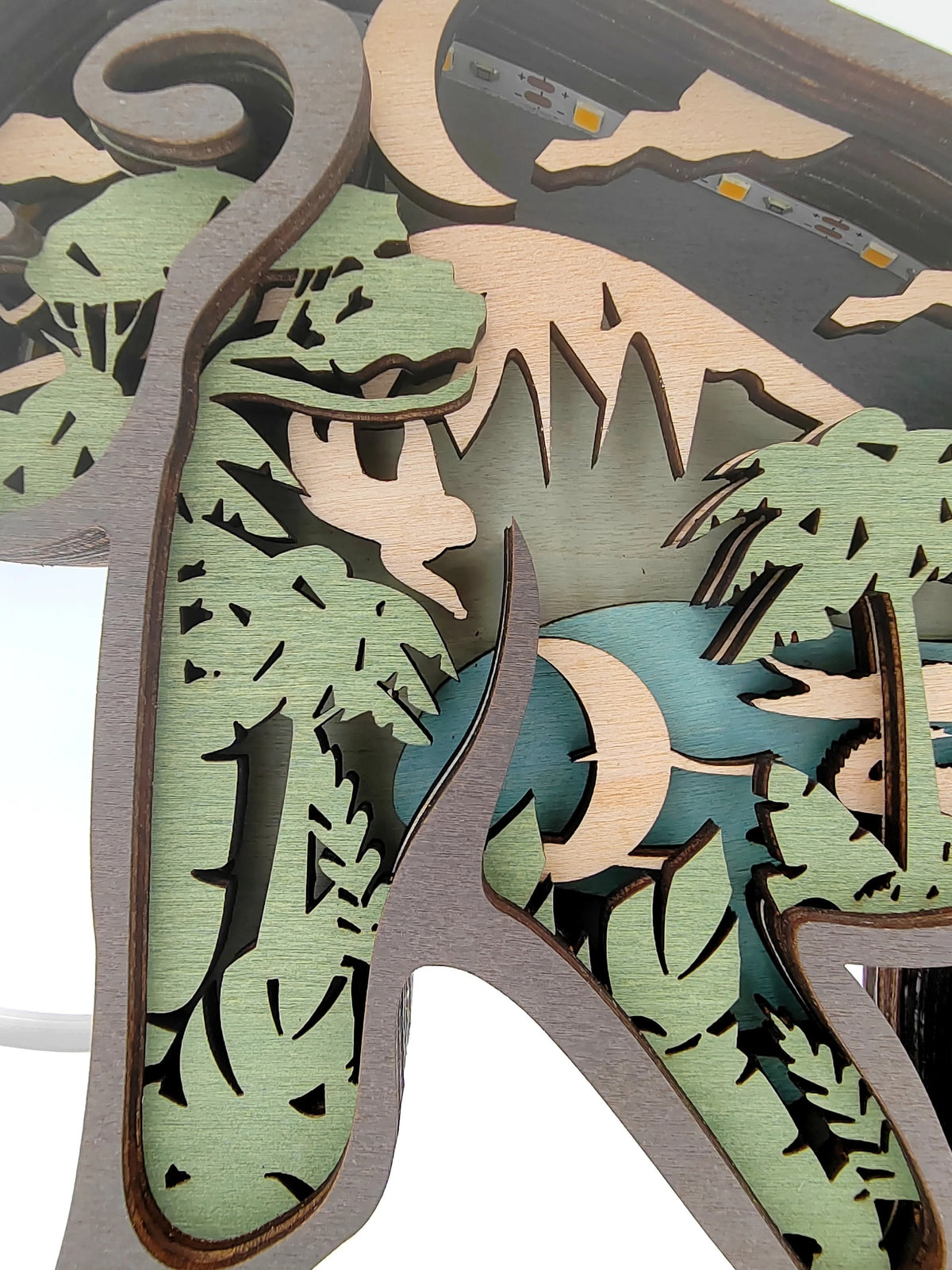 Lampe singe en bois - USB