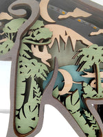 Lampe singe en bois - USB
