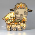 Lampe mouton en bois - USB