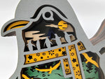 Lampe pingouin en bois