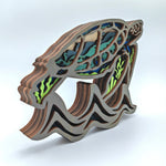 Sculpture tortue marine en bois