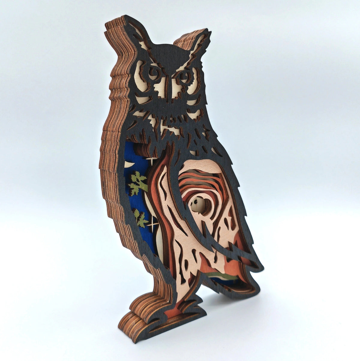Sculpture hibou en bois