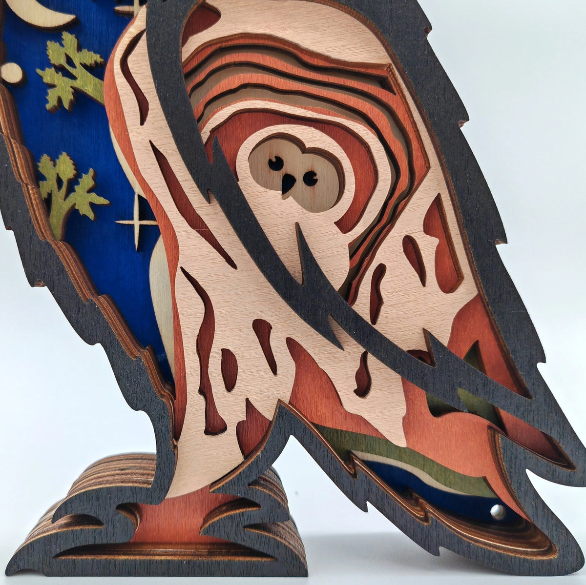 Sculpture hibou en bois