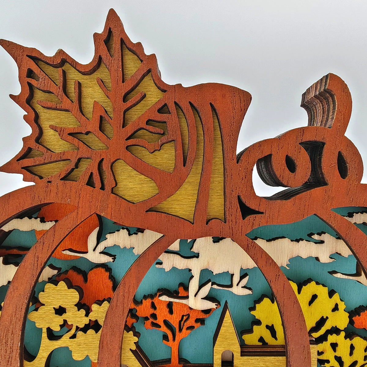 Sculpture citrouille en bois