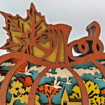 Sculpture citrouille en bois