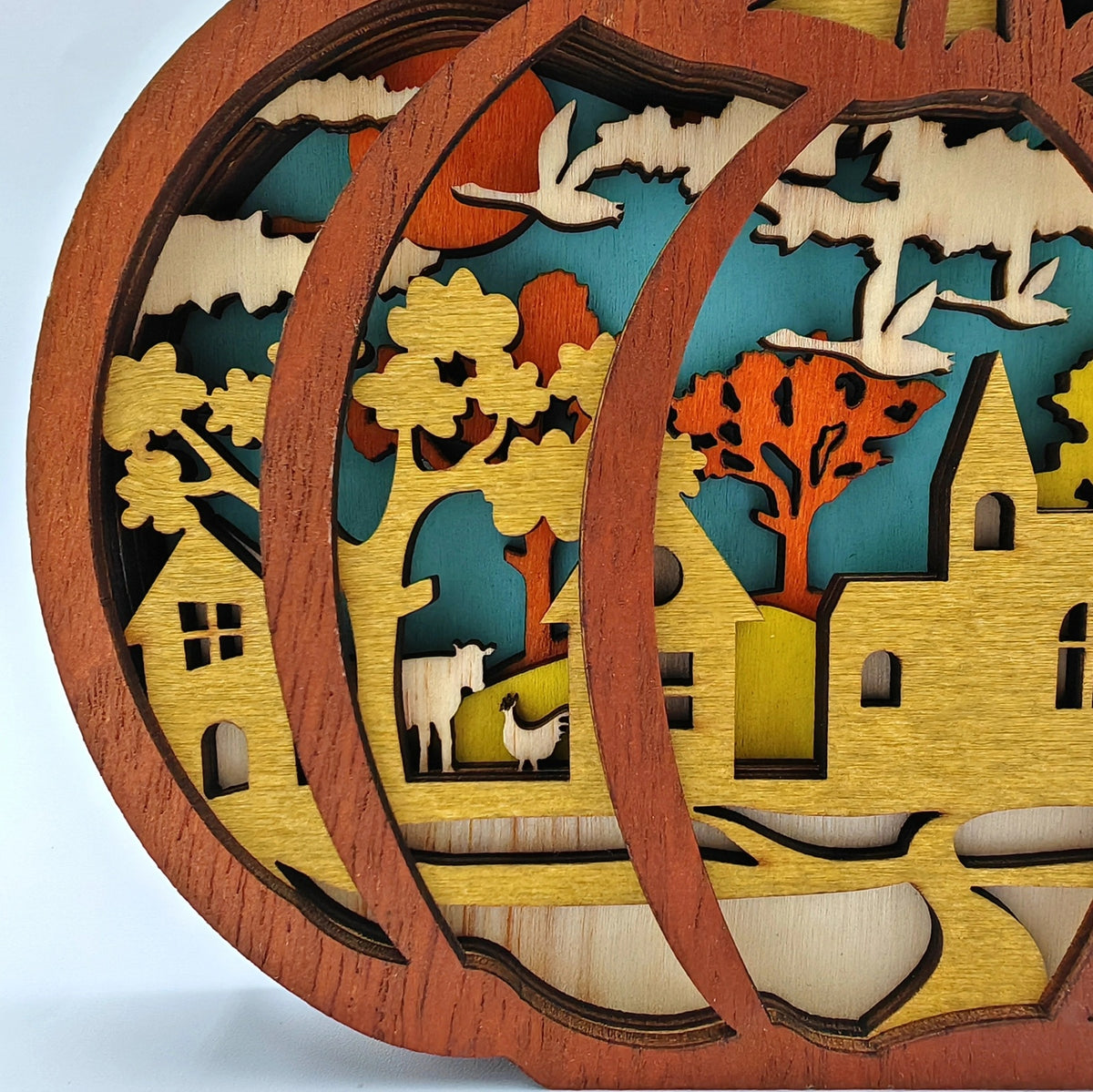 Sculpture citrouille en bois