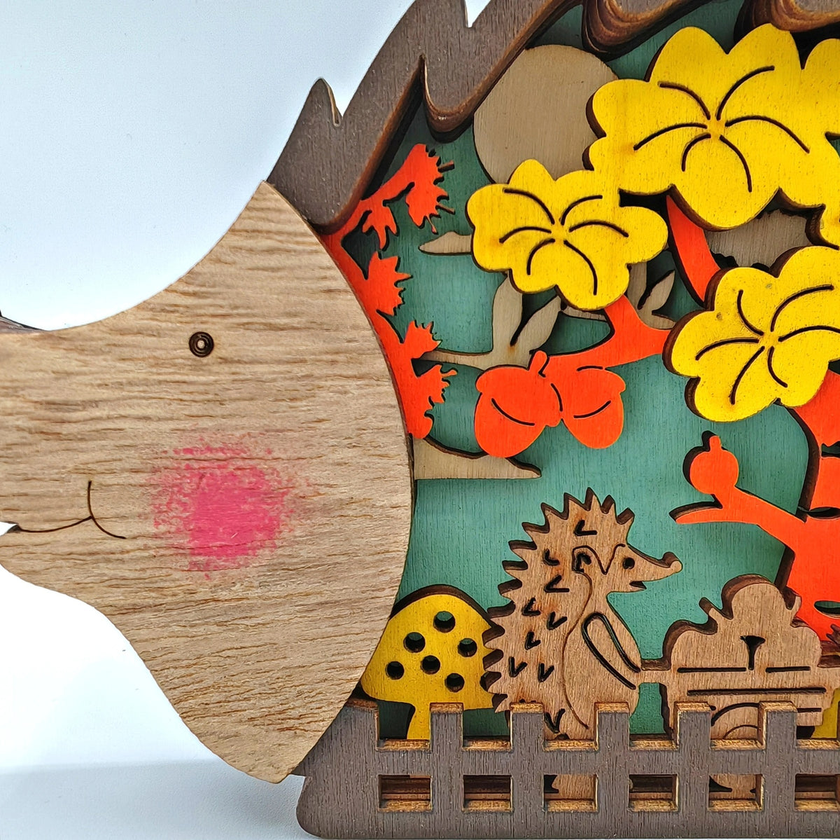 Sculpture hérisson en bois