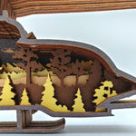 Sculpture hélicoptère en bois