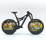 Sculpture vélo en bois