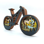 Sculpture vélo en bois