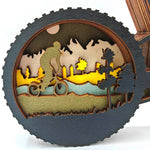 Sculpture vélo en bois