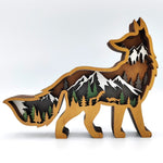 Sculpture renard en bois