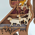 Sculpture chien en balade en bois