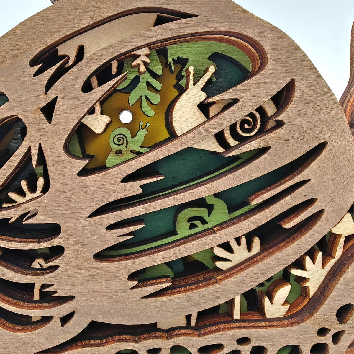 Sculpture escargot en bois