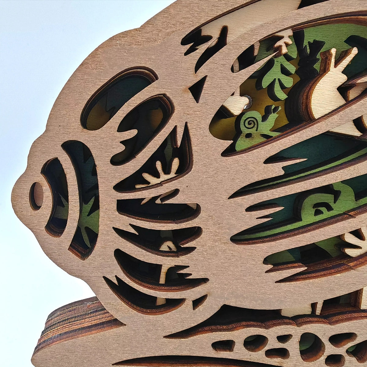 Sculpture escargot en bois