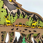 Lampe loup des montagnes en bois - USB