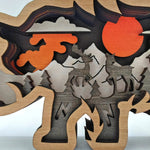 Sculpture petit rhinocéros en bois