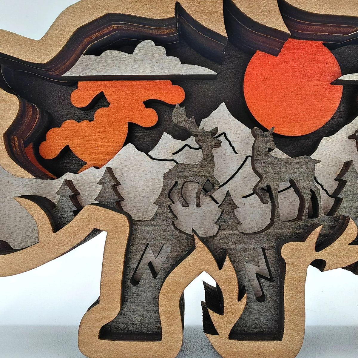 Sculpture petit rhinocéros en bois