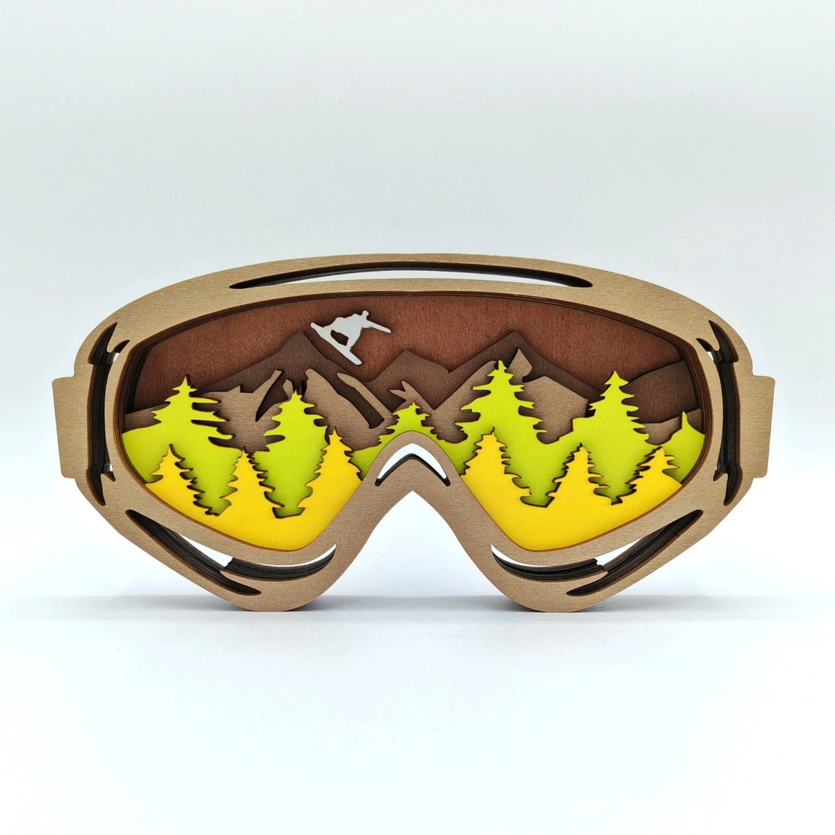 Sculpture masque de ski en bois
