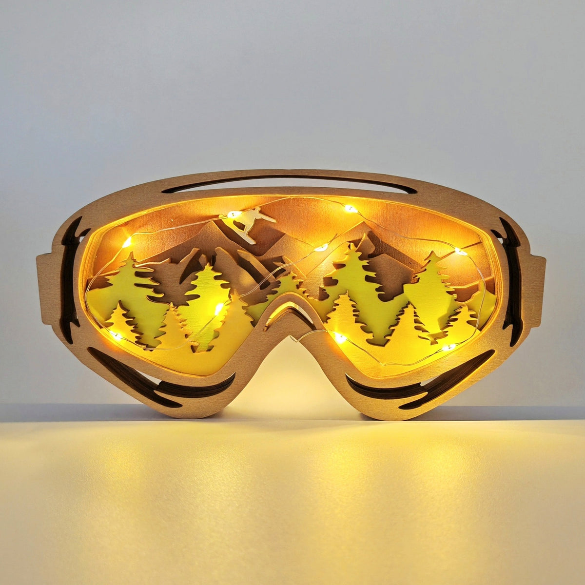 Sculpture masque de ski en bois