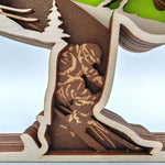 Sculpture skieur en bois