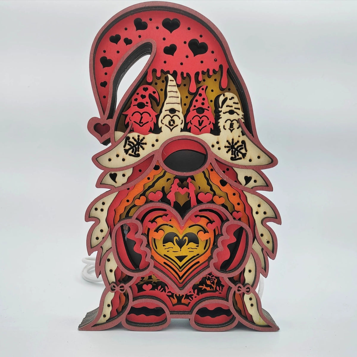 Lampe lutin de l'amour en bois - USB