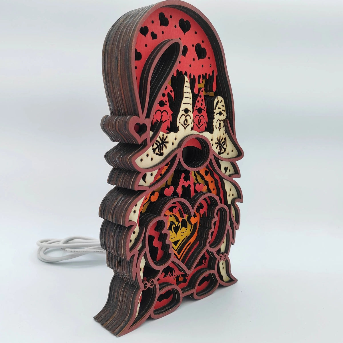 Lampe lutin de l'amour en bois - USB