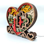 Lampe coeur puzzle en bois - USB